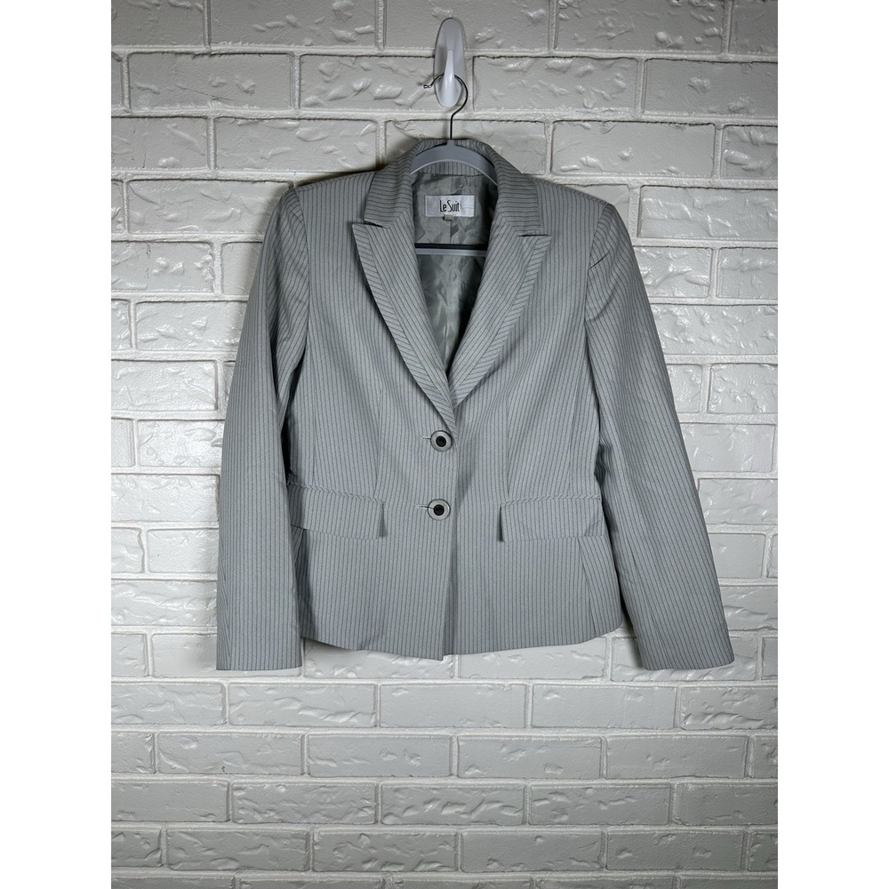 Le Suit Size 4 Devil Wears Prada Career Core Gray Pinstripe Blazer Jacket